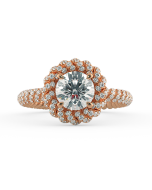 Danhov Eleganza Braided Diamond Engagement Ring in 18k Rose Gold