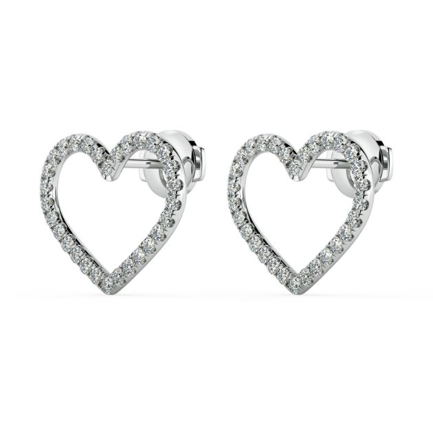 Norme de Danhov Heart Diamonds Earrings in Platinum  