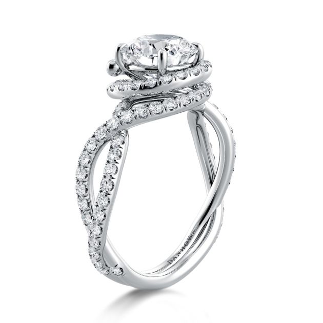 Danhov Signature Abbraccio Swirl Engagement Ring in 14k White Gold