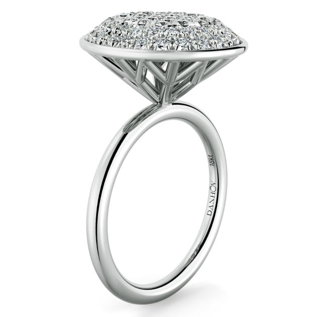 Danhov Diamante Cluster Oval Shaped Fine Ring in 14k White Gold