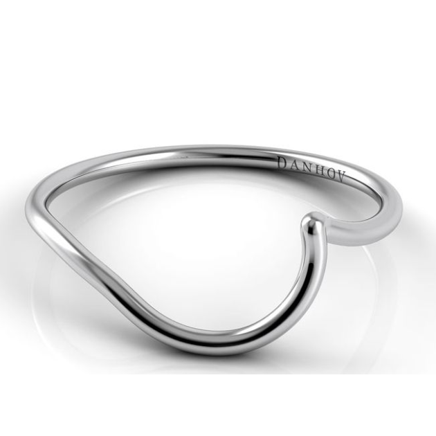 Danhov Abbraccio Swirl Band in 14k with Black Rhodium