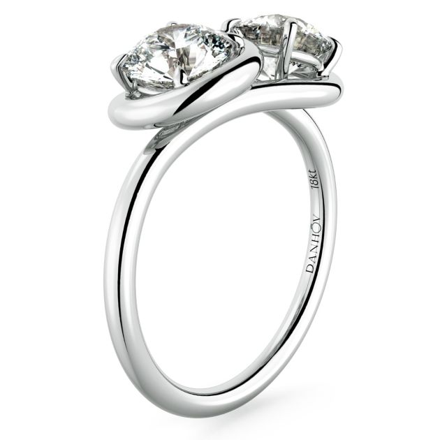 Danhov Abbraccio Infinity Single Shank Engagement Ring in 18k White Gold