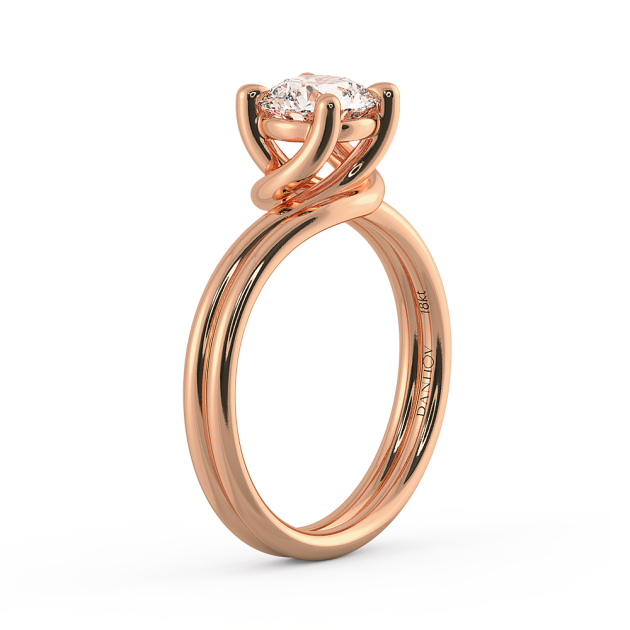 Danhov Abbraccio Ladies Engagement Ring in 14k Rose Gold