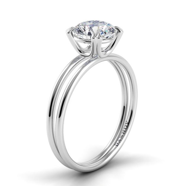 Danhov Solo Filo Designer Engagement Ring in 14k White Gold