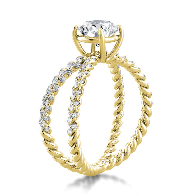 Danhov Eleganza One of a Kind Diamond Engagement Ring in 14k Yellow Gold